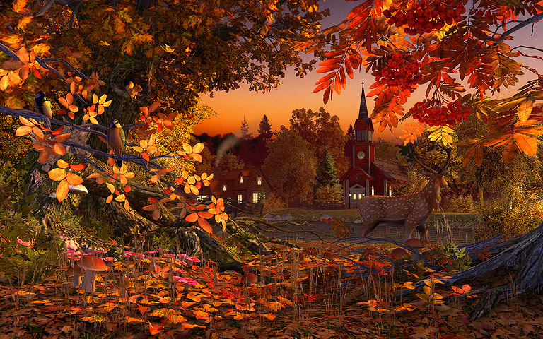 秋天仙境 Autumn Wonderland 3D Screensaver