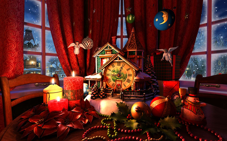 圣诞节晚上 Christmas Evening 3D Screensaver