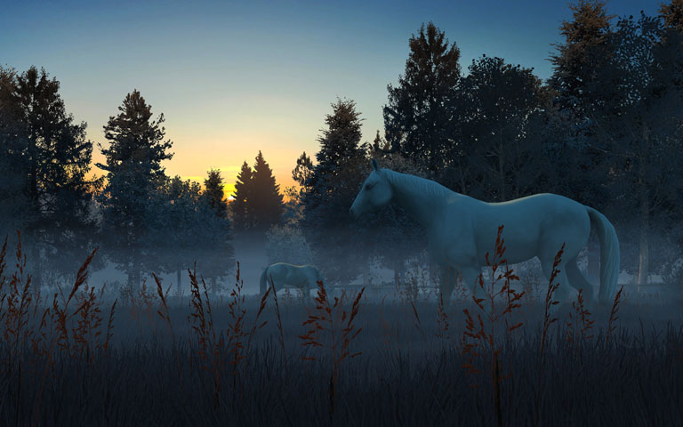 雾马 Fog Horses 3D Screensaver